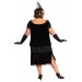 Plus Size Black Flapper Costume for Women - 1