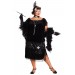 Plus Size Black Flapper Costume for Women - 0